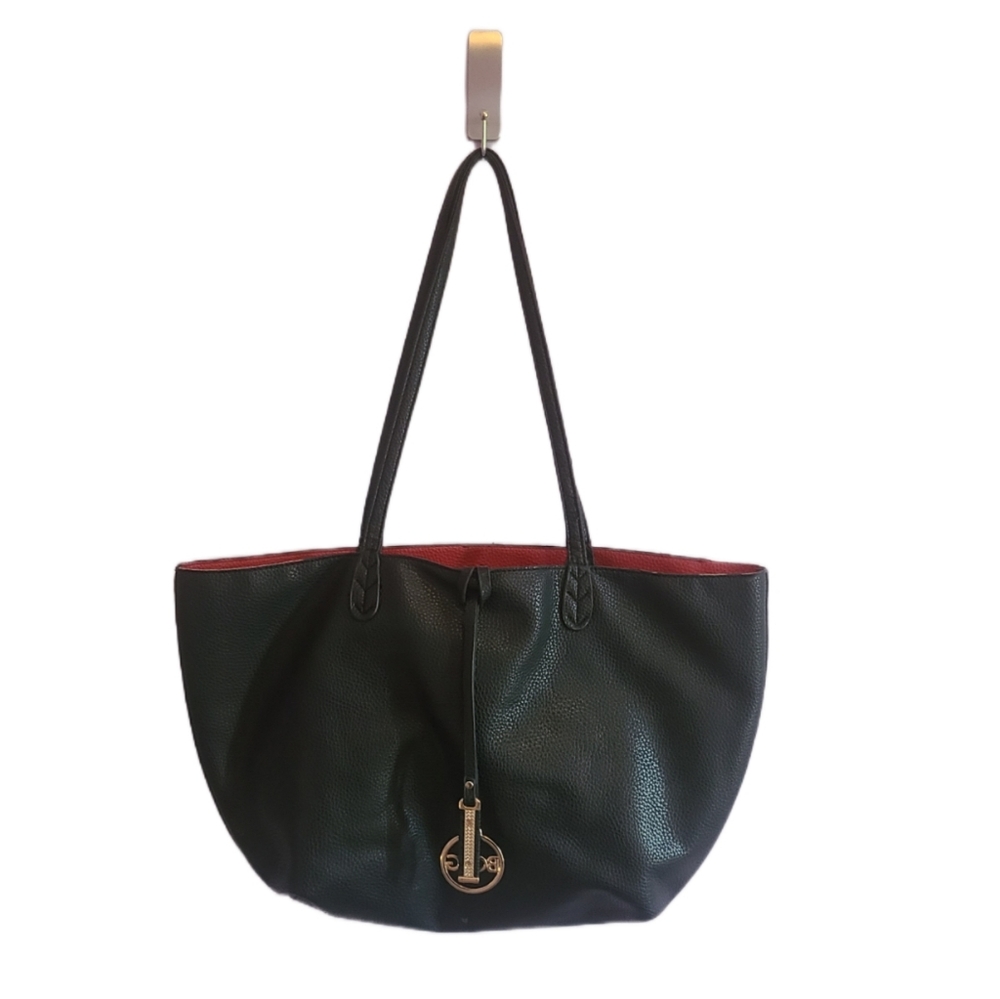 BCBG WELL LOVED Large Shoulder Tote Bag black/red